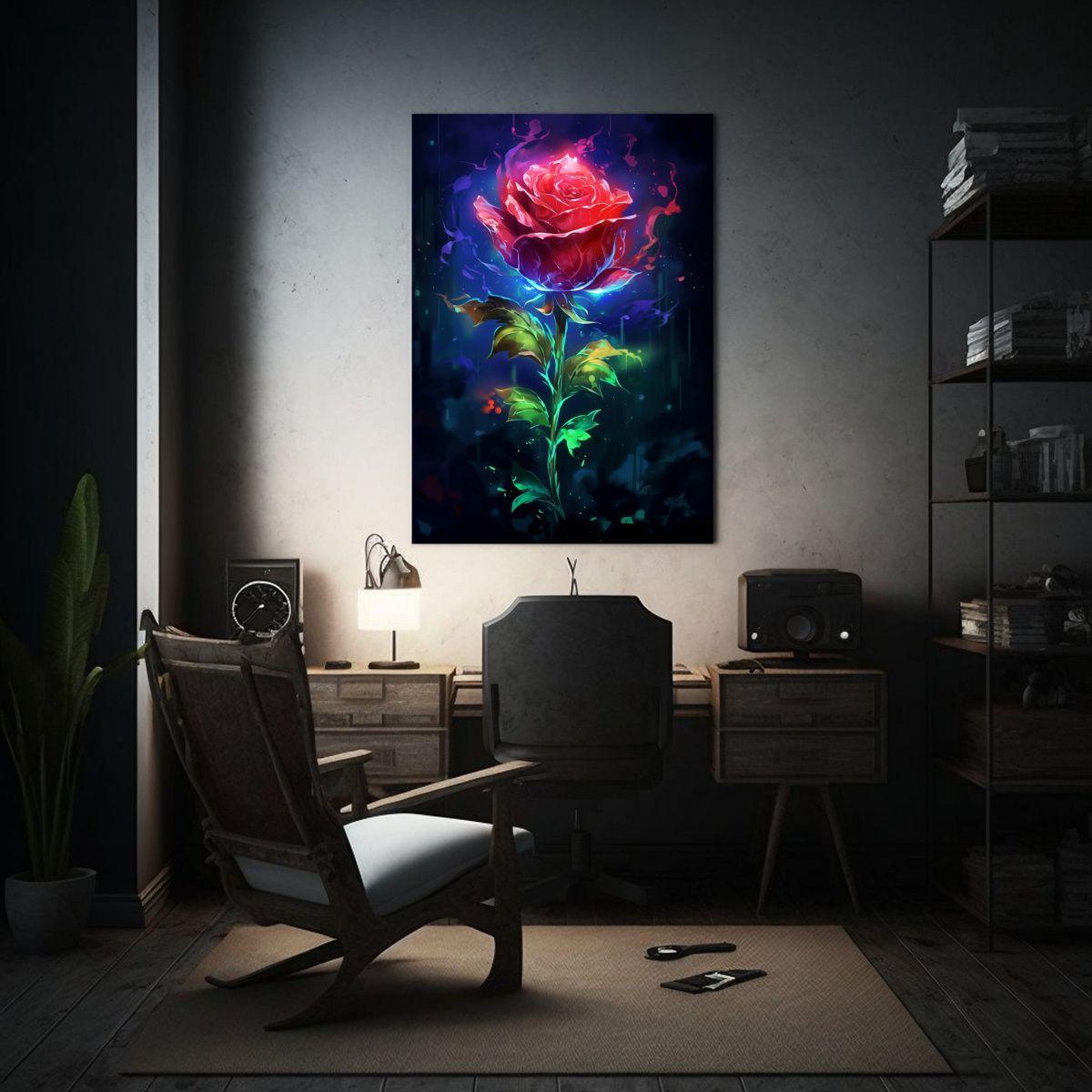 Tela En Bastidor Abstracto Con Detalles Mágicos 40x50cm-2