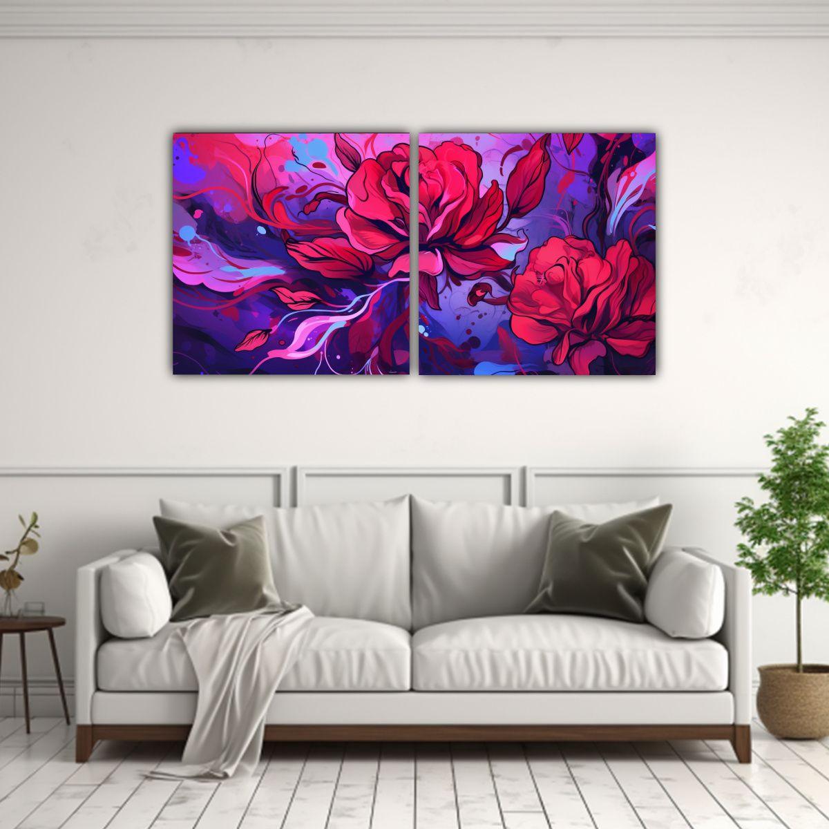 Conjunto 2 Lienzos De Tela Modernos Exclusivos 80x40 Cm-2
