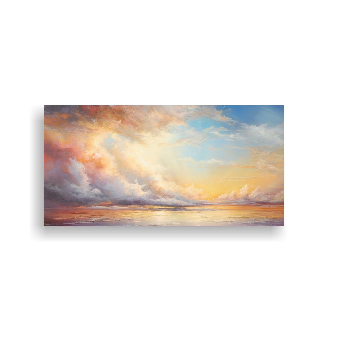 Lienzo De Tela Decoración Amanecer Con Arcoíris 100x50cm-0