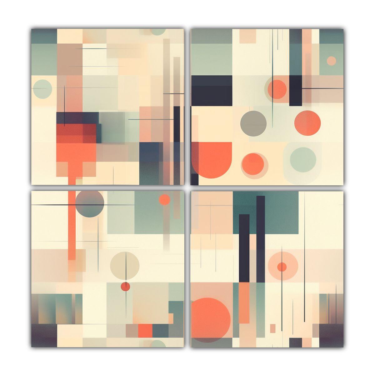 Pintura Abstracta Geométrica Generativa Neutral 200x200 Cm-0