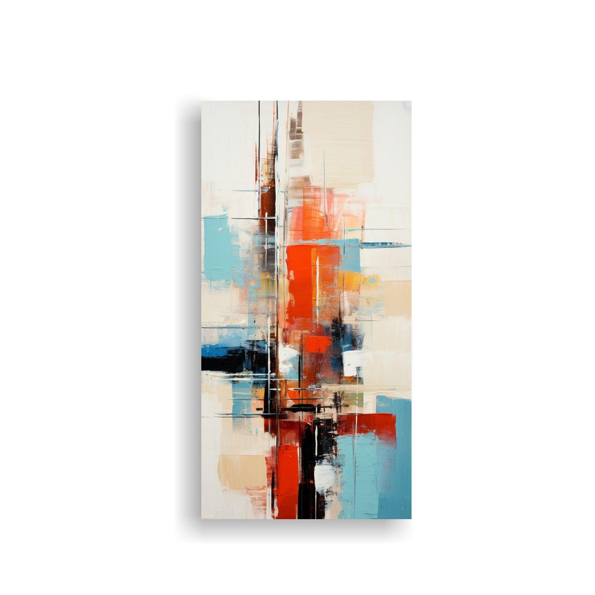 Lienzo Cuadro Armonía Abstracta Estilo Jan Munro 20x40cm-0
