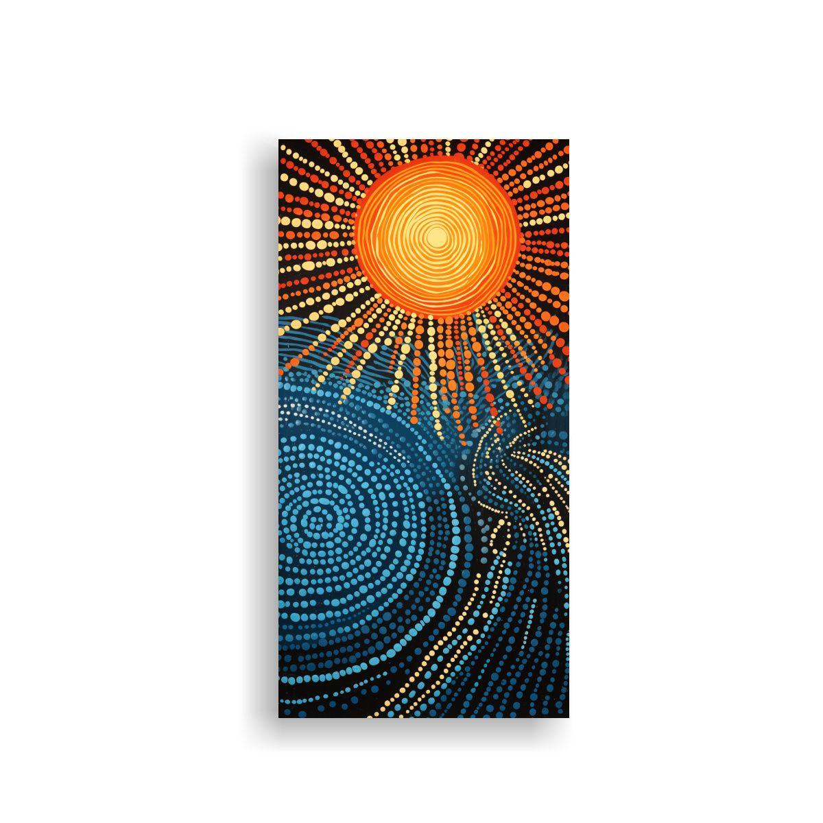 Obra Maestra Linograbado Del Sol En Mosaico 40x80cm-0