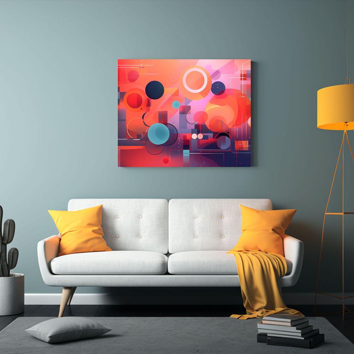 Mundo Abstracto Inspirado En Pinturas Decorativas Para Juego 65x50cm-2