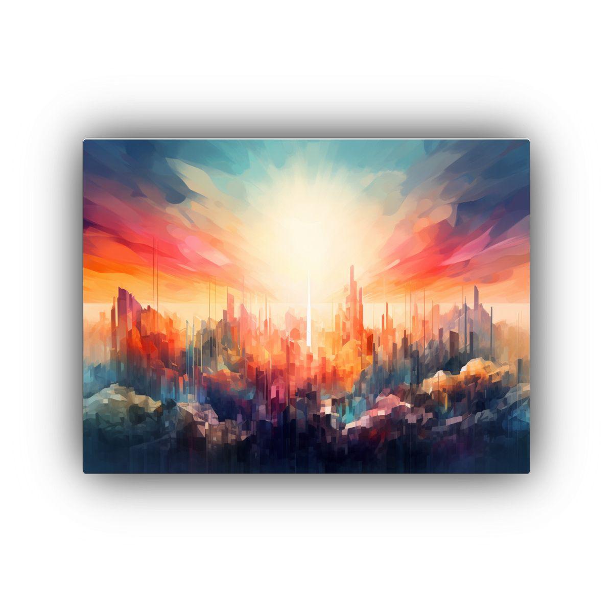 Lienzo Tela Abstracta Geométrica Paisaje Clásico Para Deco 75x50cm-0