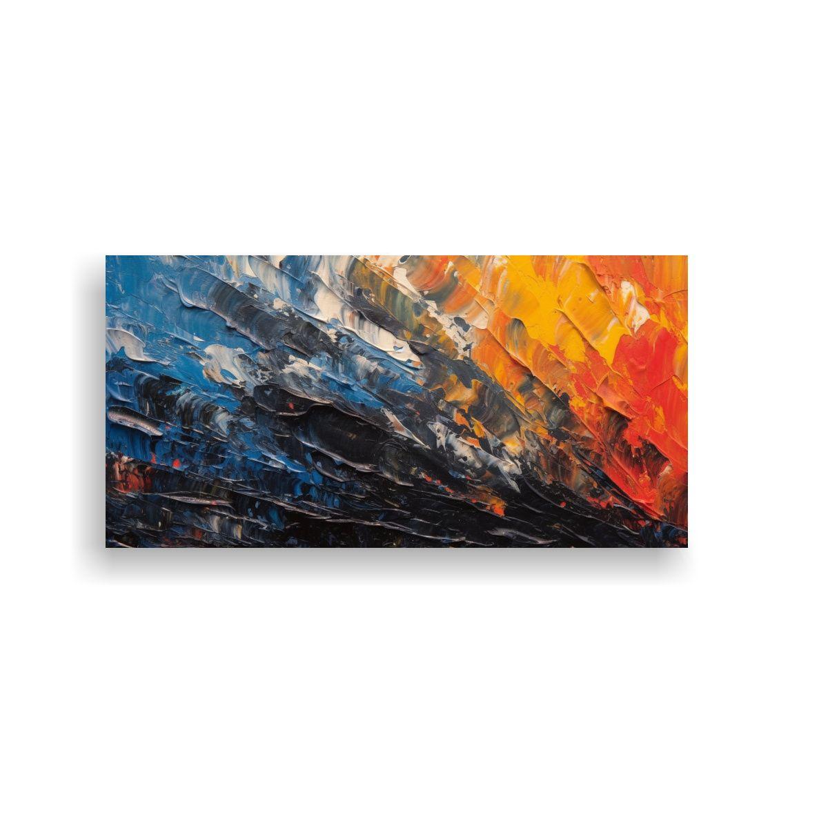 Pintura Abstracta Con Mucha Textura De Estilo 40x20cm-0