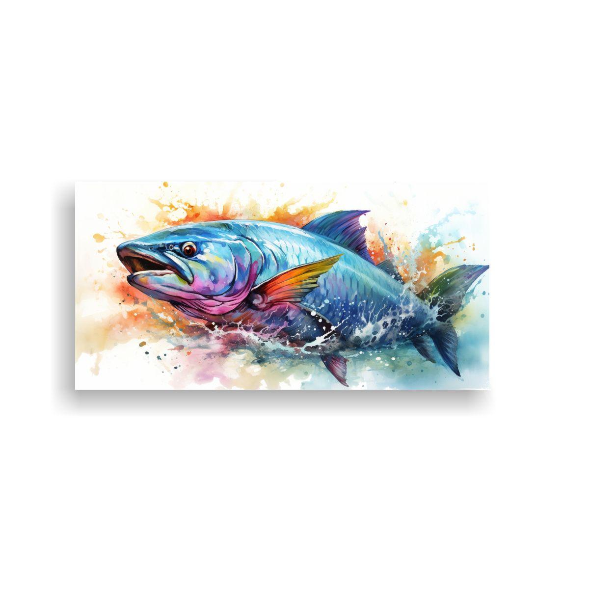 Arte Inspirador: Tarpon En Acuarela Estilo Pintura 120x60cm-0