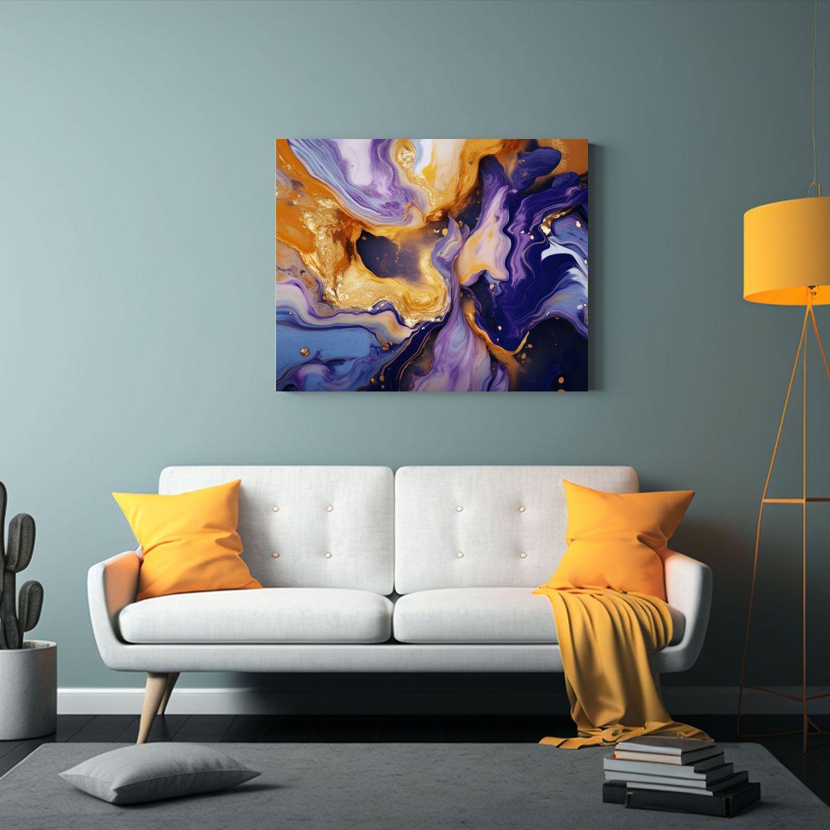 Fondo Mármol Abstracto Y Dorado Colección Salvia 120x80cm-2