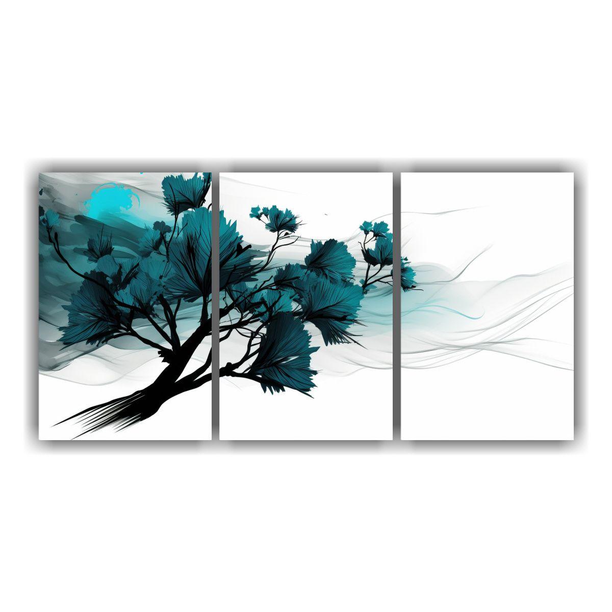 Pintura Decorativa: Tríptico Abstracto De árbol 150x75 Cm-0