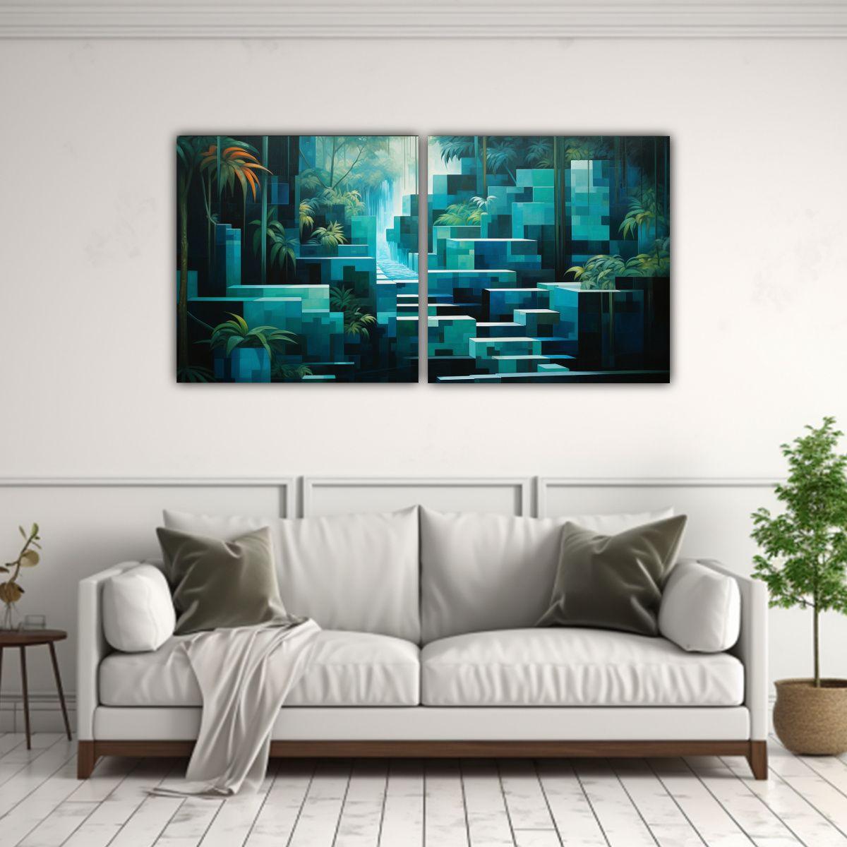 Set 2 Cuadros Decorativos Tonos Regalo 120x60 Cm-2