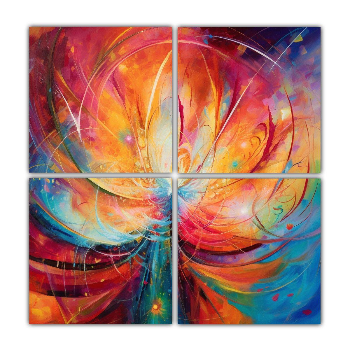 Pinturas Decorativas Abstractas Vibrantes De Paz 180x180 Cm-0