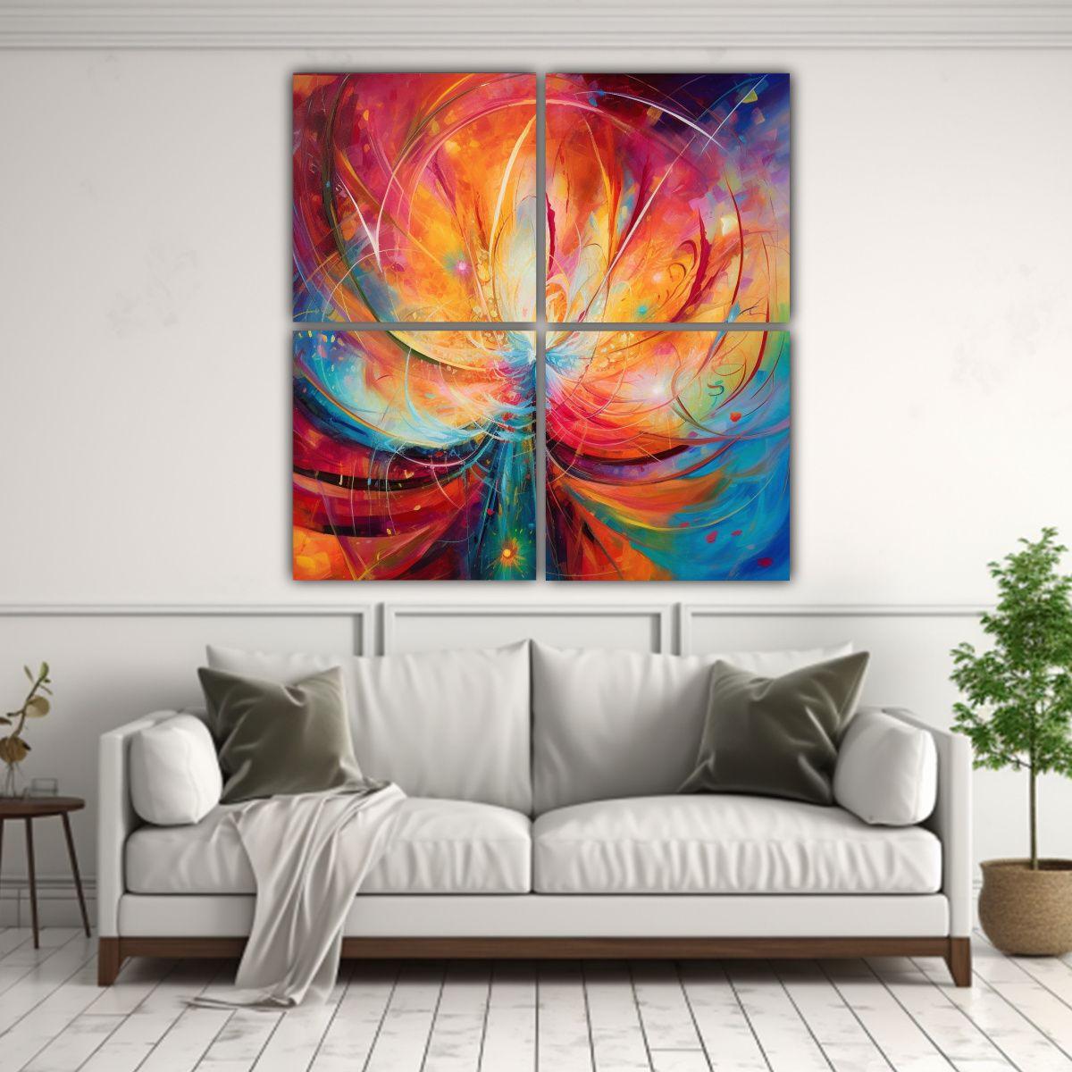 Pinturas Decorativas Abstractas Vibrantes De Paz 180x180 Cm-2