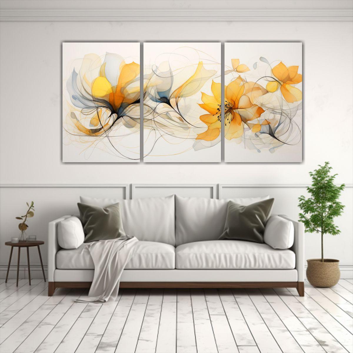 Pinturas Decorativas De Composiciones Florales 60x30 Cm-2
