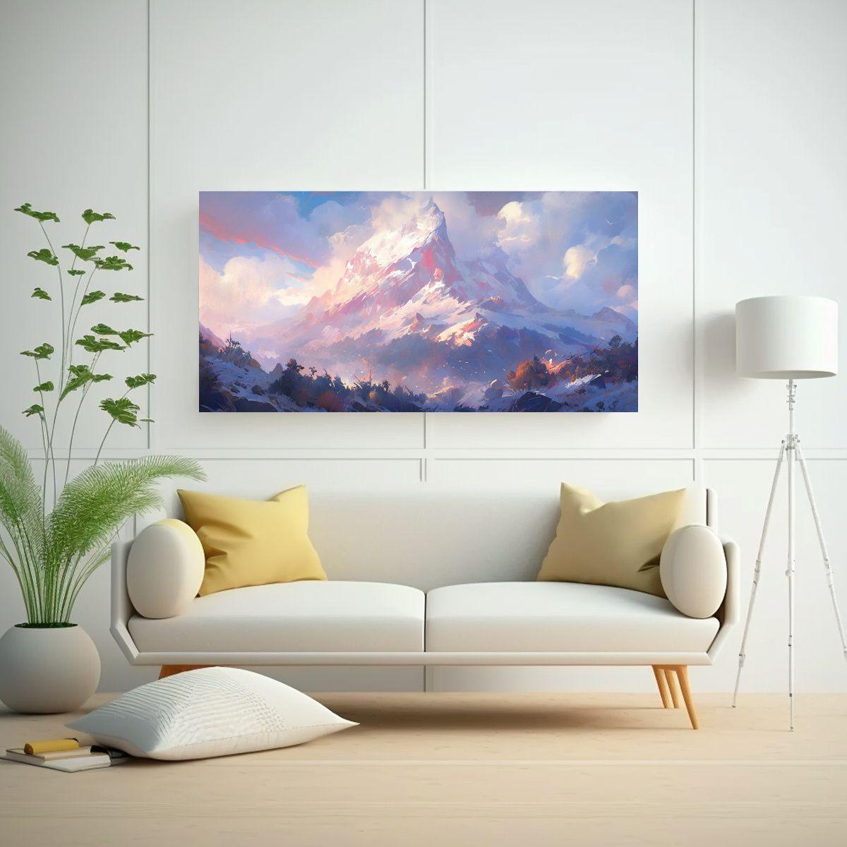 Cuadro Tela Horizontal Surrealista Montañas 100x50cm-2
