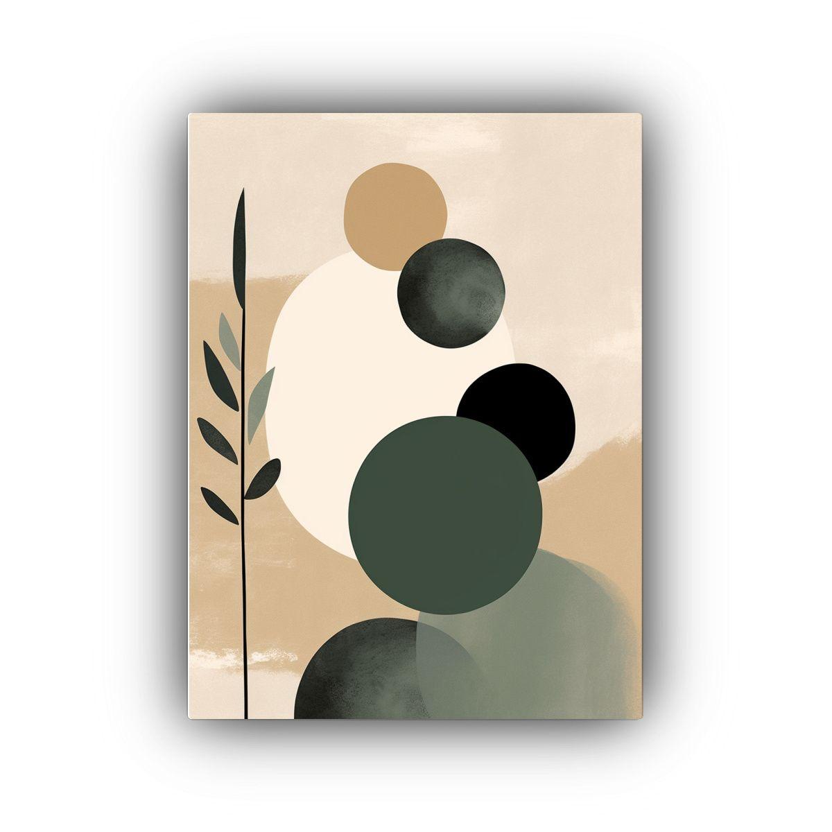 Cuadro Acuarela Minimalista De Formas Simples 40x50cm-0