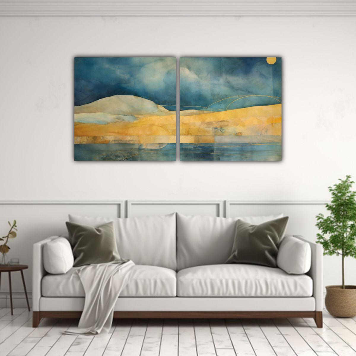 Pintura Decorativa Con Vibrantes Colores Turquesa 80x40 Cm-2