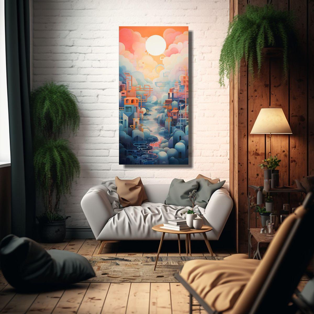 Cuadro Abstracto Decorativo: Gradientes Suaves 60x120cm-2
