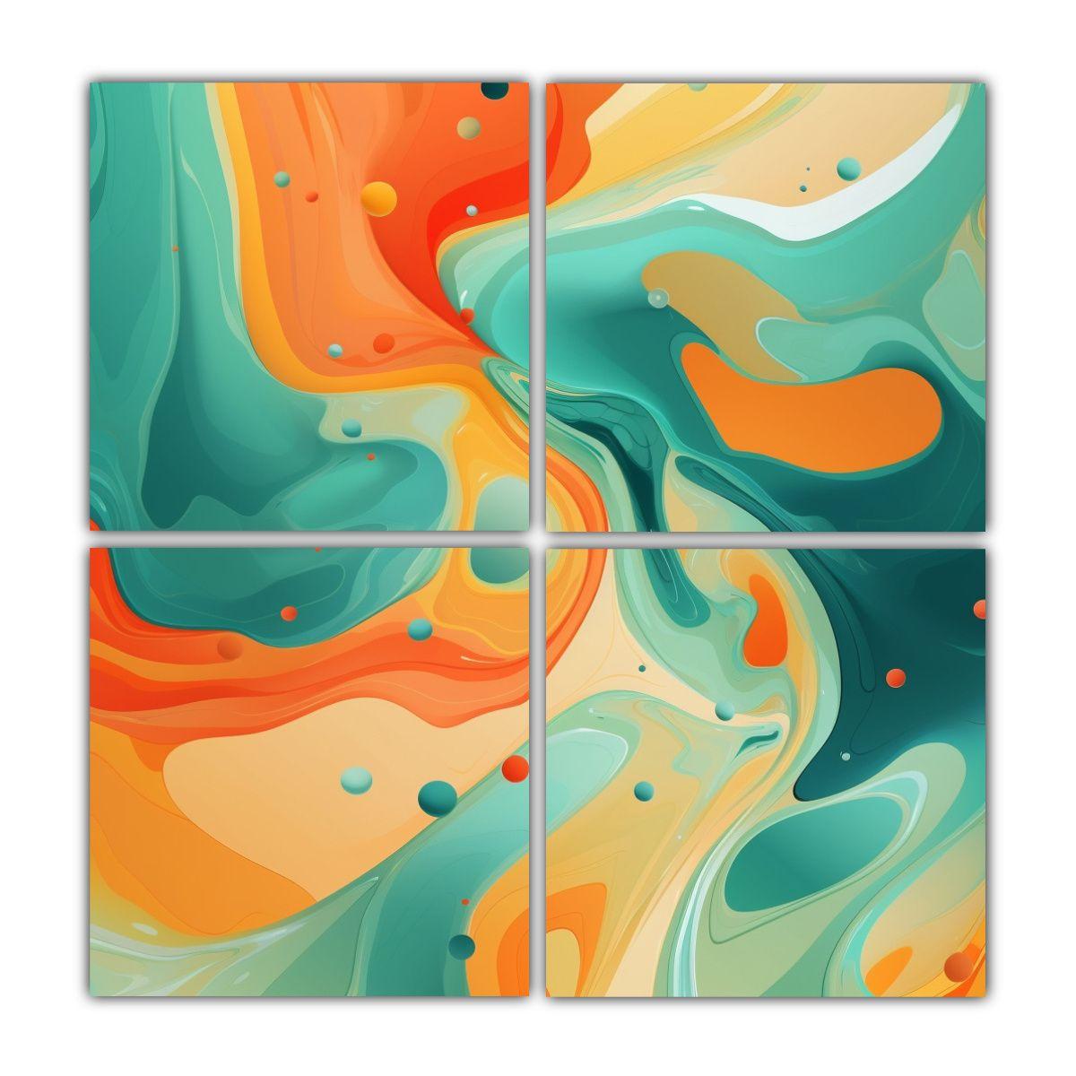 Cuatro Artes Moderno: Formación Abstracta, Fondo 140x140 Cm-0