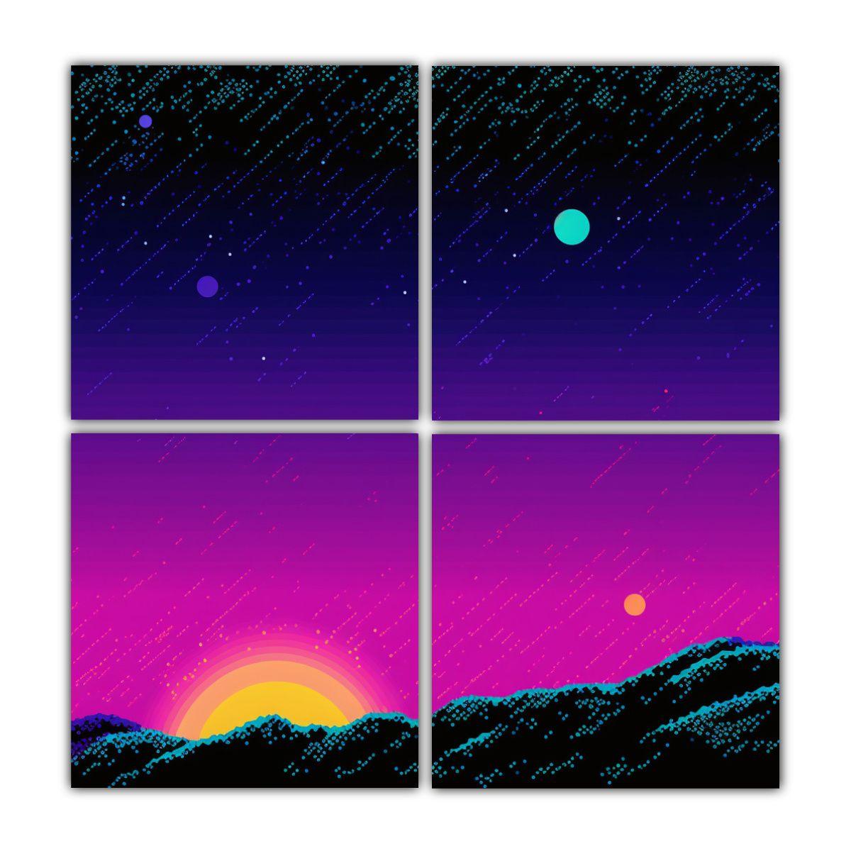 Pinturas Decorativas C Minimalistas De Estrellas 40x40 Cm-0