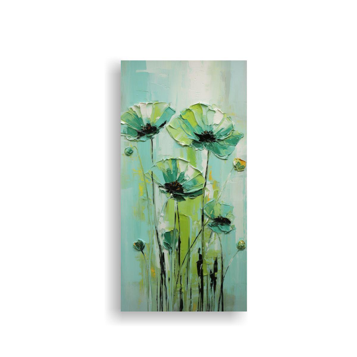 Tela En Bastidor Pop Art Verde Con Alegres 60x120cm-0