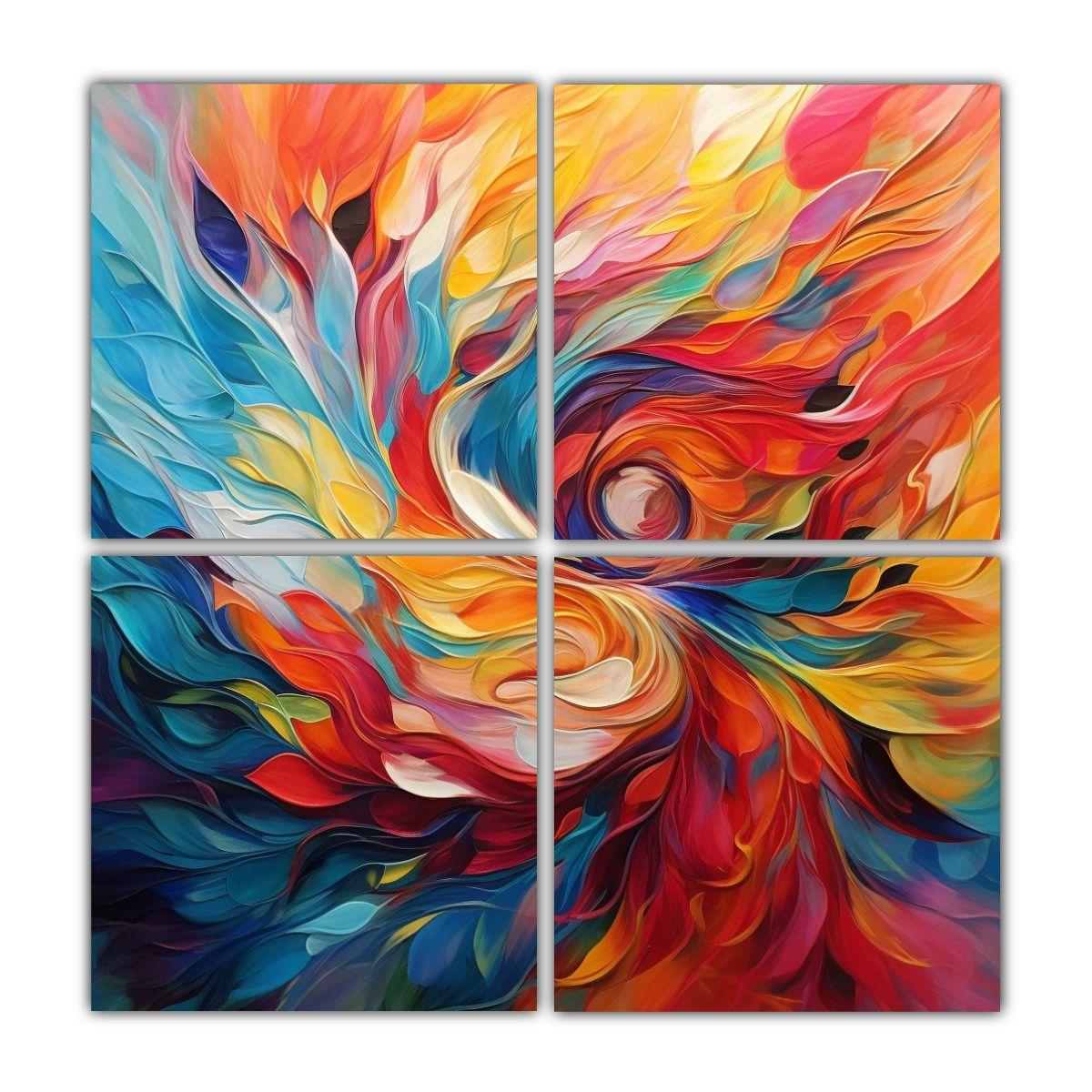 Lienzos De Tela Conceptual Textura Colorido Arte 160x160 Cm-0