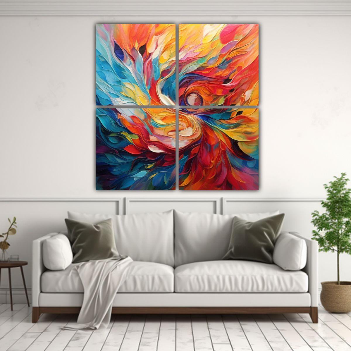 Lienzos De Tela Conceptual Textura Colorido Arte 160x160 Cm-2