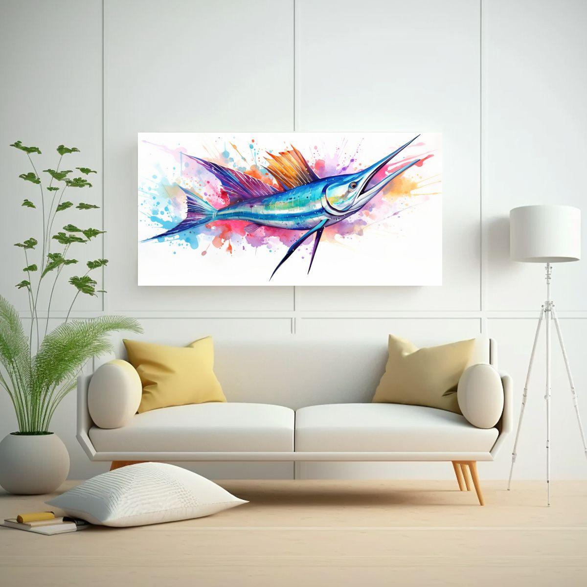 Cuadro De Temática Full Color: Vela De Pez Vela E 160x80cm-2