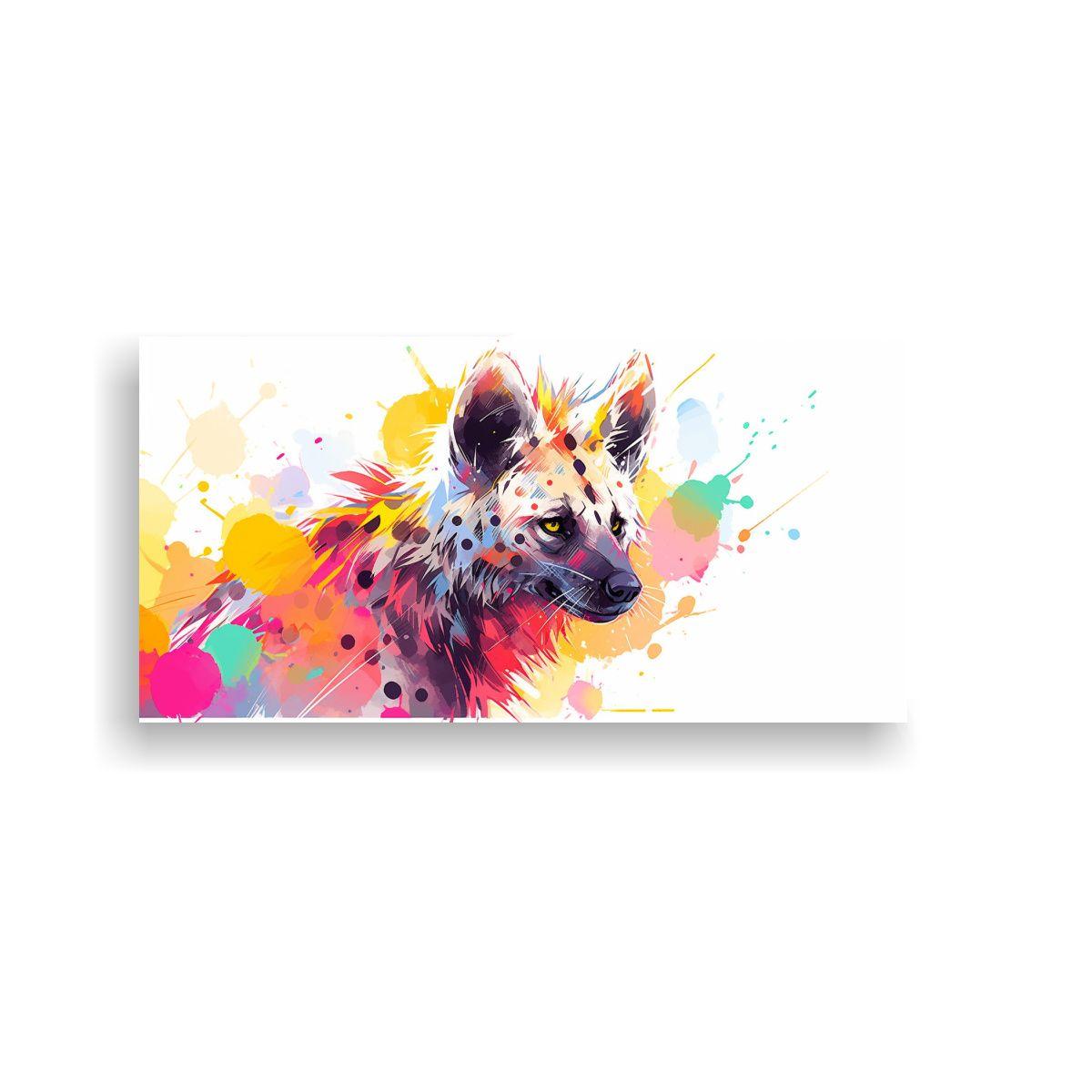 Pintura Decorativa De Hiena En Colores Vibrantes Y 120x60cm-0
