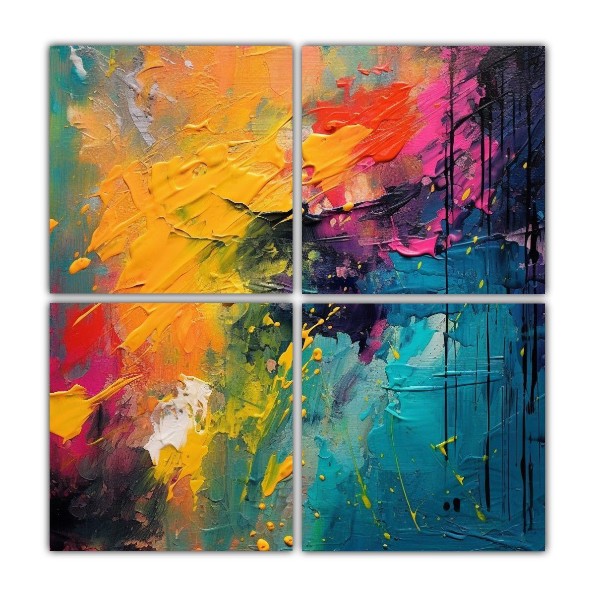Pinturas Contemporáneas Abstractas Con Colores 100x100 Cm-0