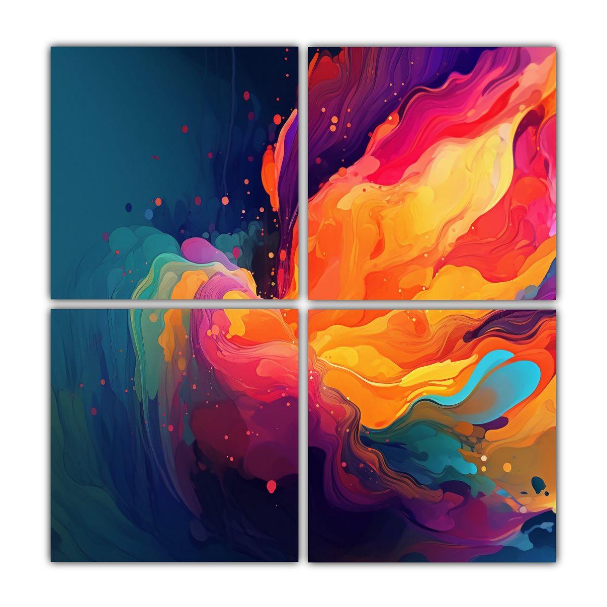 Cuadro Decorativo Equilibrio Visual Vibrante Con 100x100 Cm-0