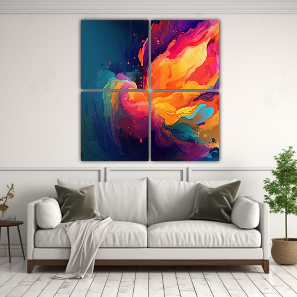 Cuadro Decorativo Equilibrio Visual Vibrante Con 100x100 Cm-2
