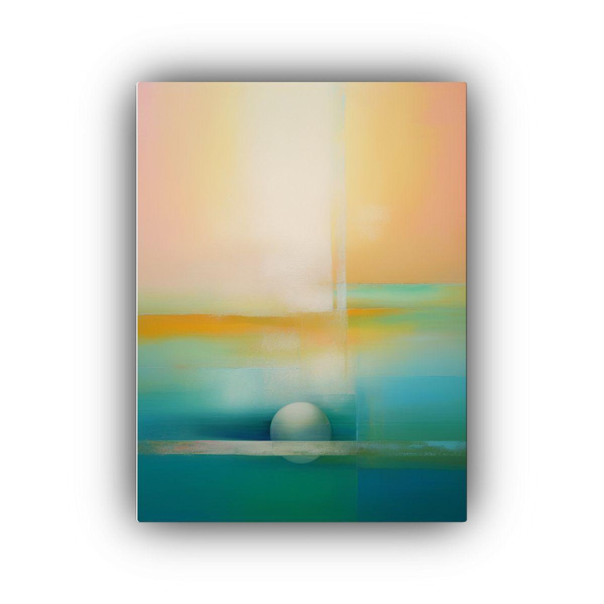 Pintura Abstracta Vintage Estilo Rothko, Decoración Minimal 30x45cm-0