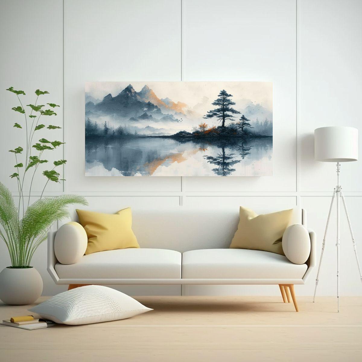 Pintura Paisajística Artesanal De Líneas 140x70cm-2