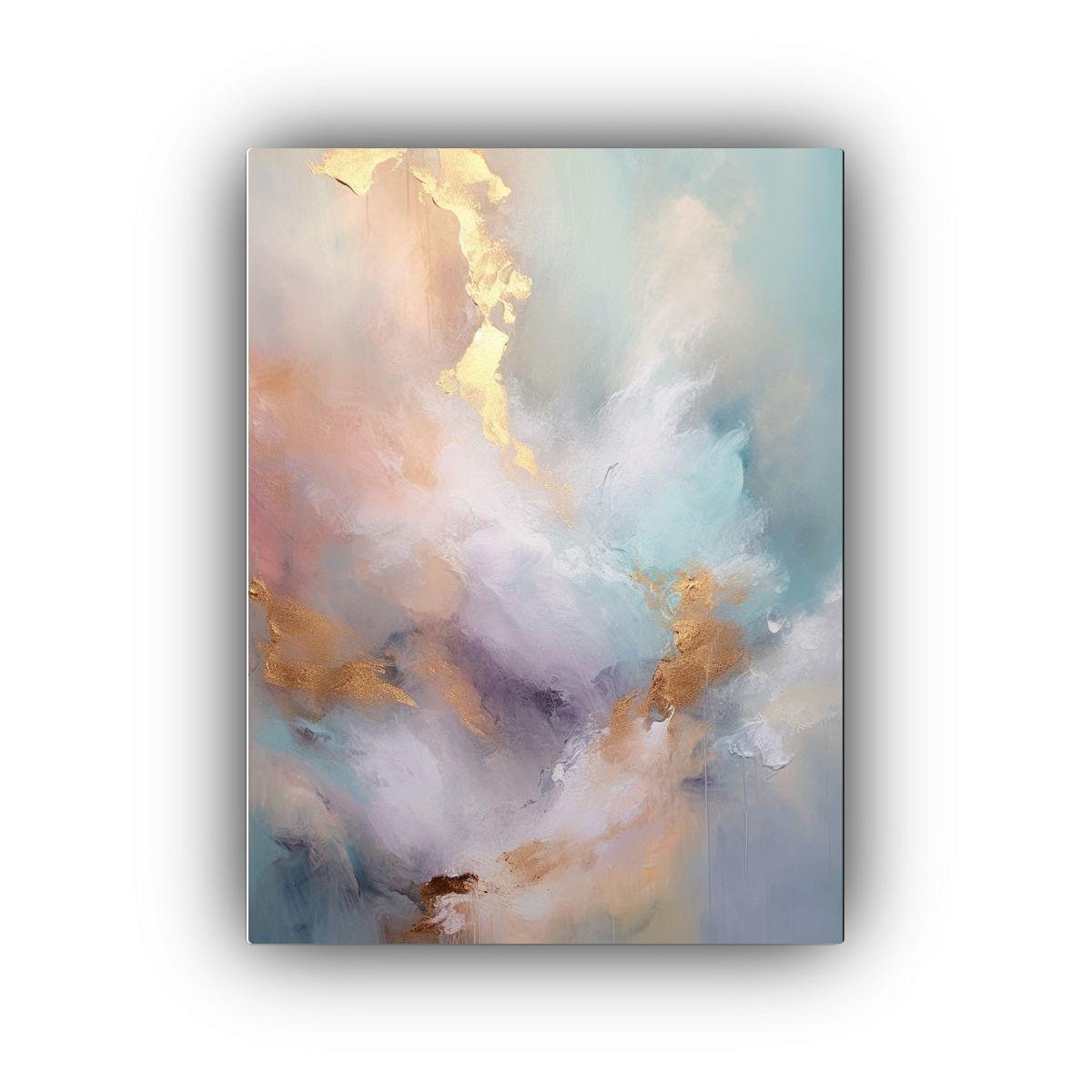 Cuadro Abstracto De Colores Pastel Con Manchas De 30x45cm-0
