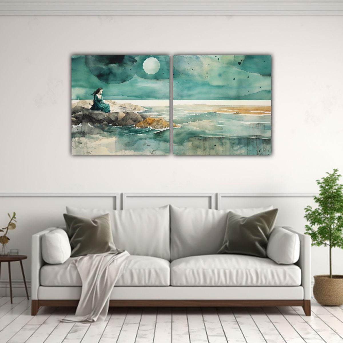 Cuadros Acuarela Para Comedor, Vibrantes Colores, 140x70 Cm-2