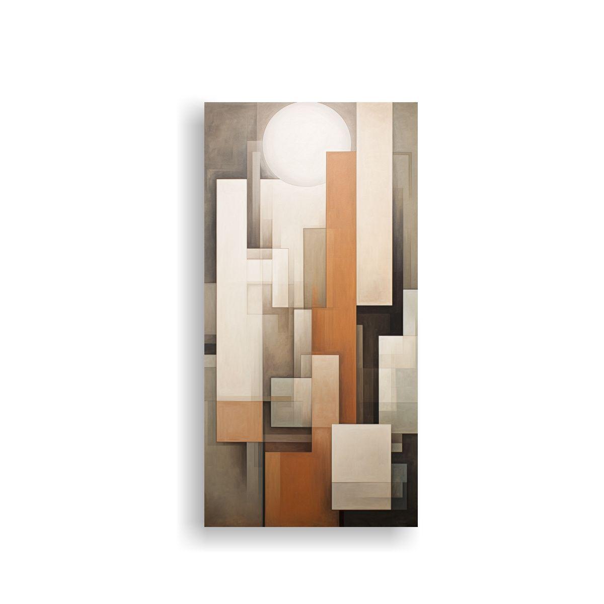 Pinturas Decorativas De Expresividad Geométrica 50x100cm-0