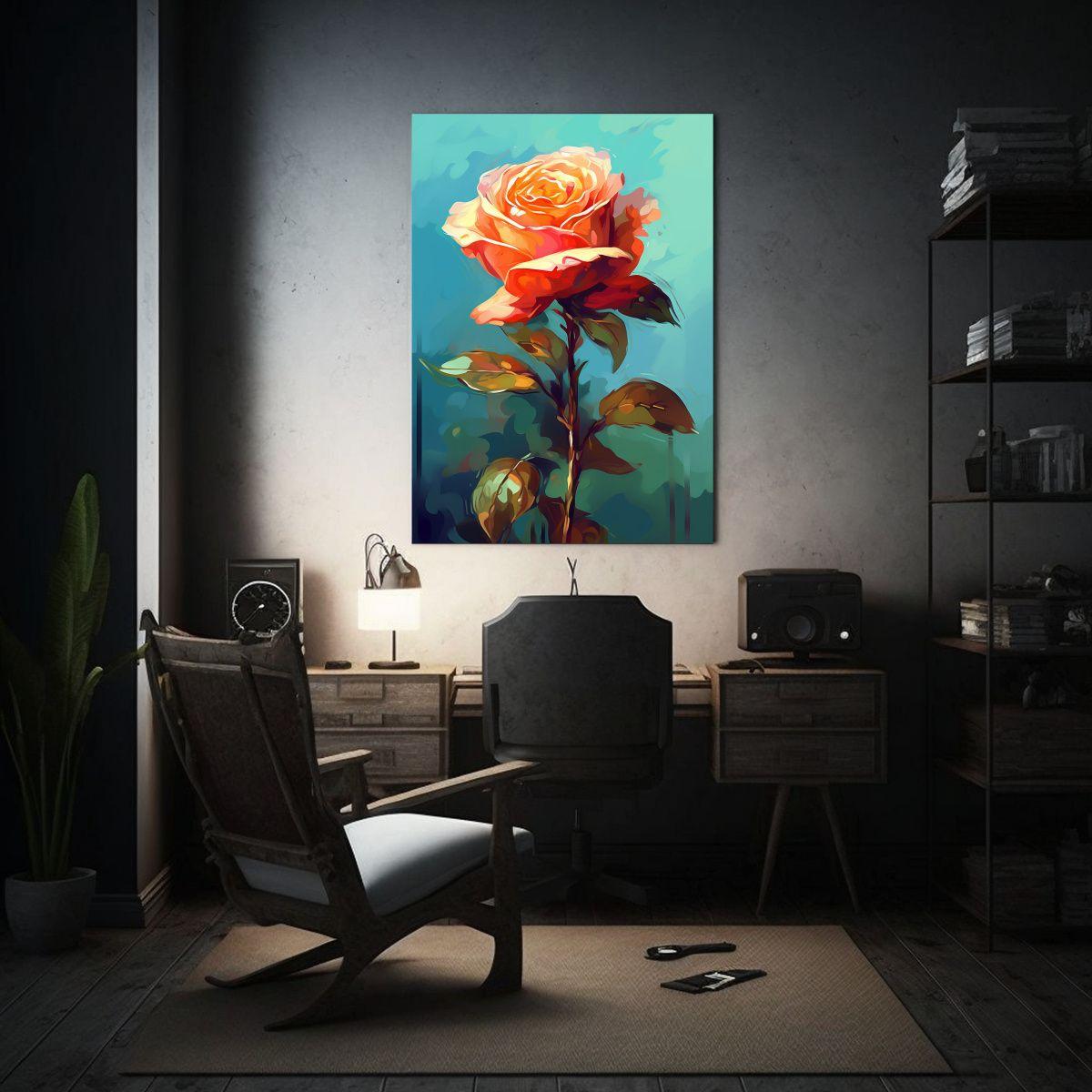 Cuadro Abstracción Pop Art Rose En Lienzo 30x45cm-2