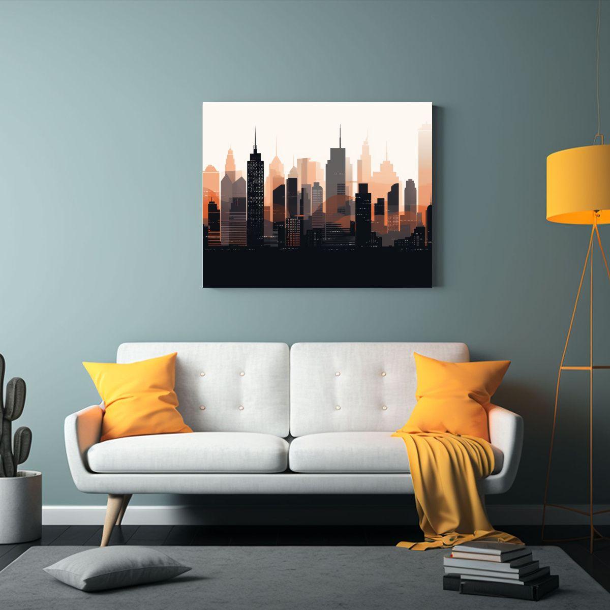 Cuadro Moderno Minimalista De Ciudad En Lienzo De Tela 50x40cm-2