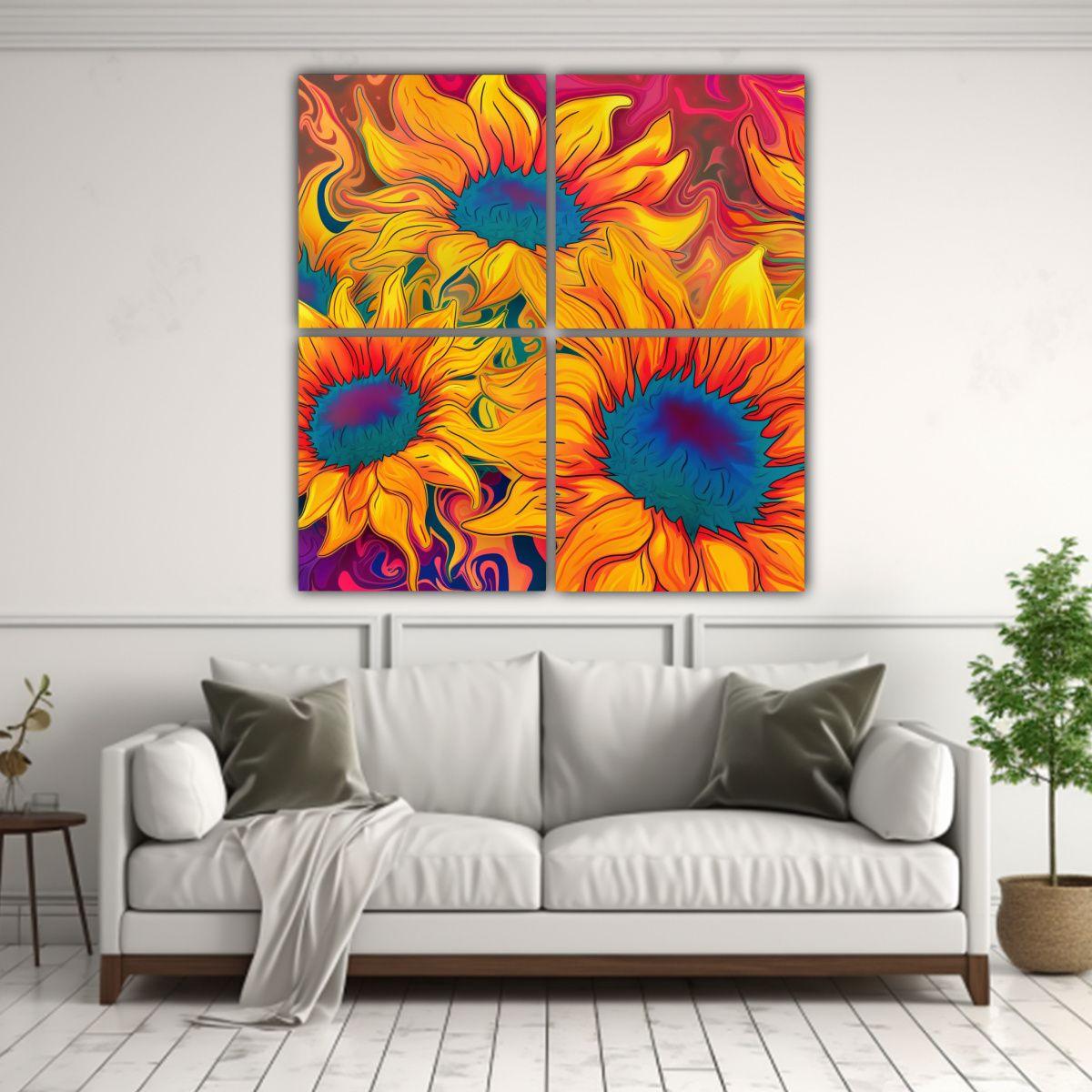 Pintura Mural De Pared Con Diseño Vibrante De 60x60 Cm-2