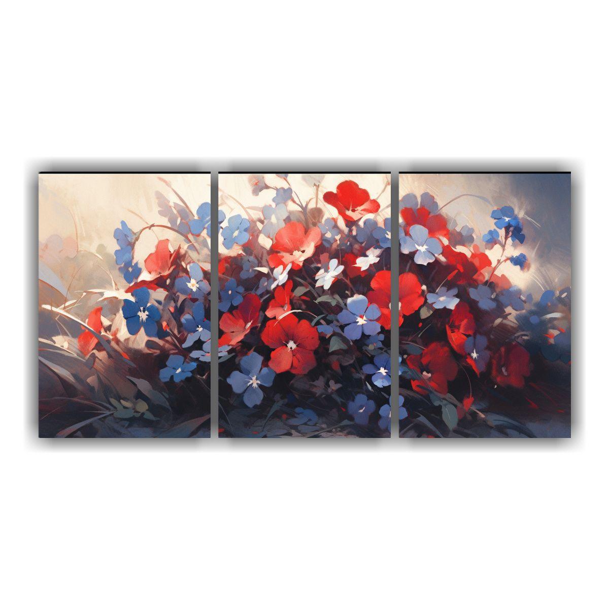 Conjunto De 3 Cuadros Tema Única En Colores Rojo 150x75 Cm-0