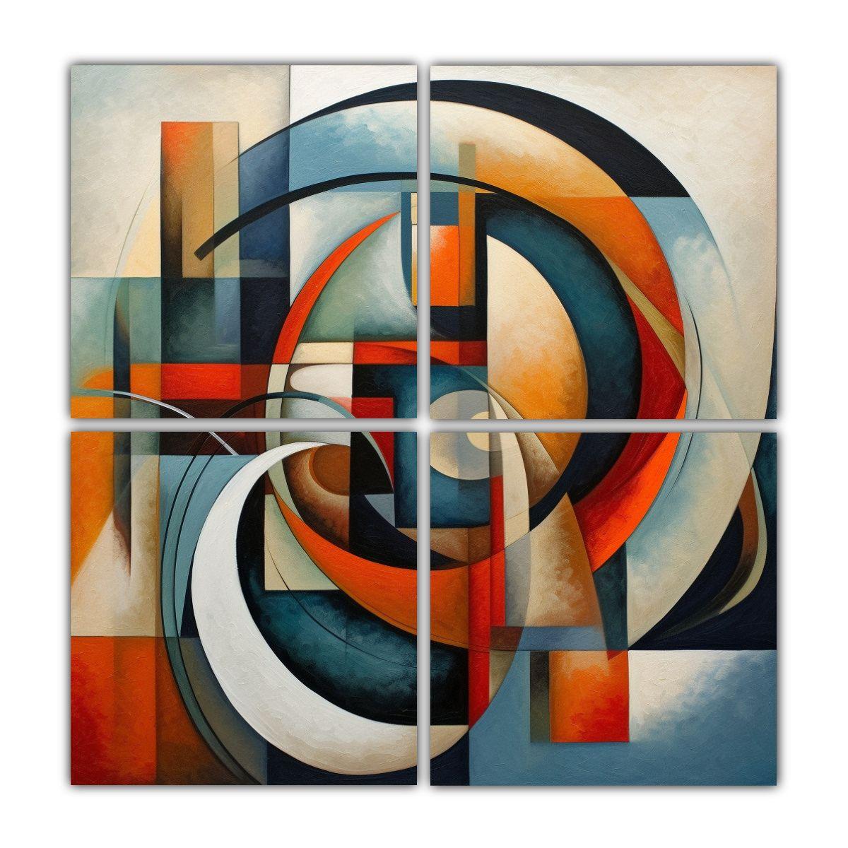 Cuadros Abstractos Asimétricos De Imagen Espacial 80x80 Cm-0