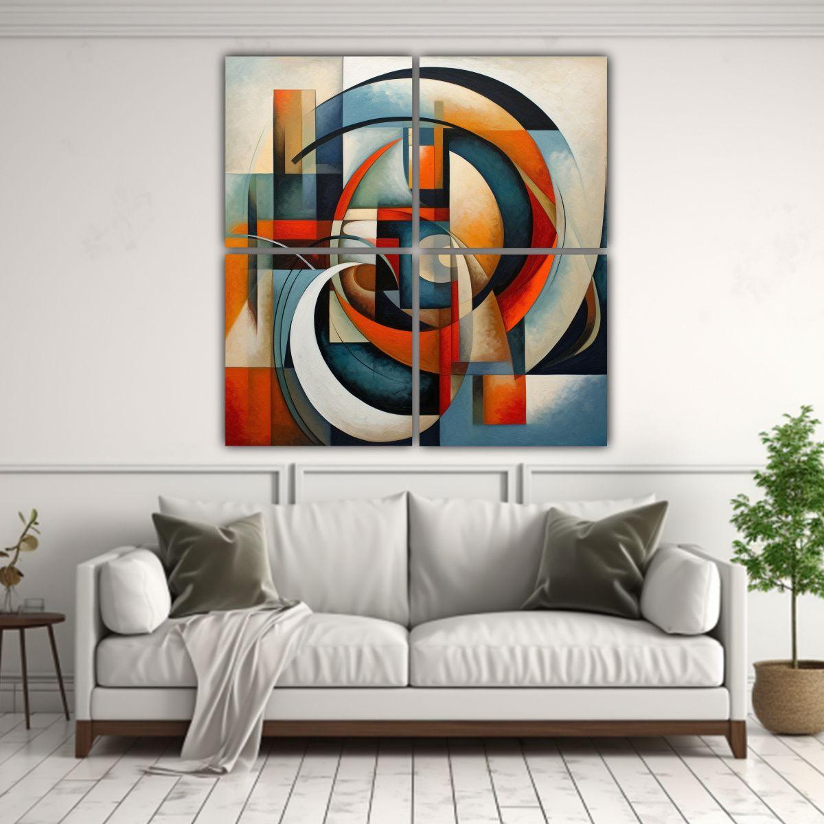 Cuadros Abstractos Asimétricos De Imagen Espacial 80x80 Cm-2