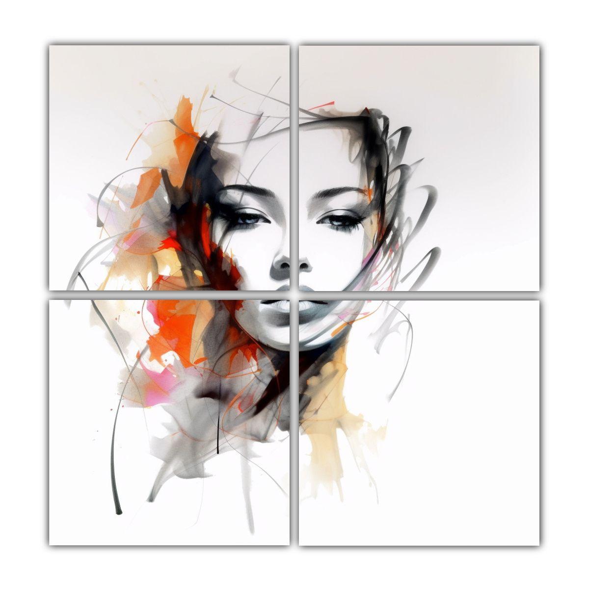 Cuatro Lienzos De Tela Con Patrón Intenso: 180x180 Cm-0