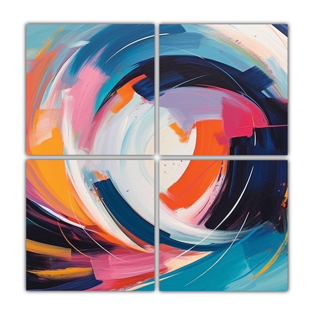 Pintura Abstracta Minimalista Con Formas 140x140 Cm-0