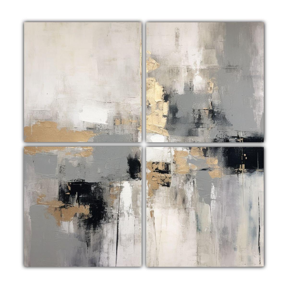 Pinturas En Lienzo Con Diseño Abstracto En Gris 160x160 Cm-0