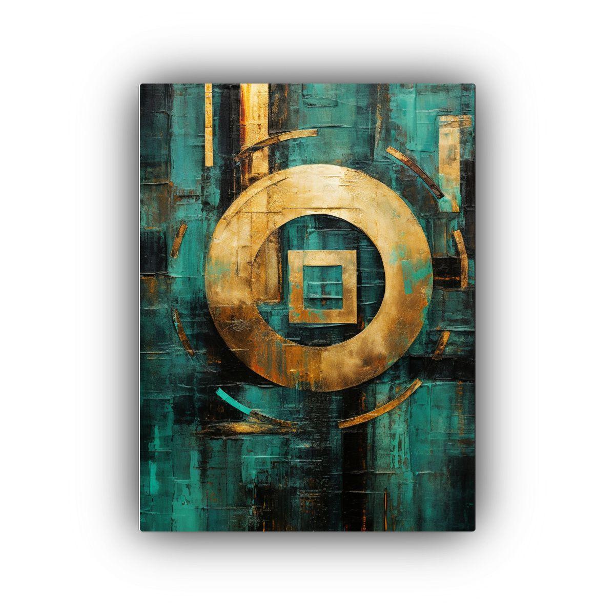 Cuadro Decorativo Círculo Estilo Cian Oscuro 60x90cm-0