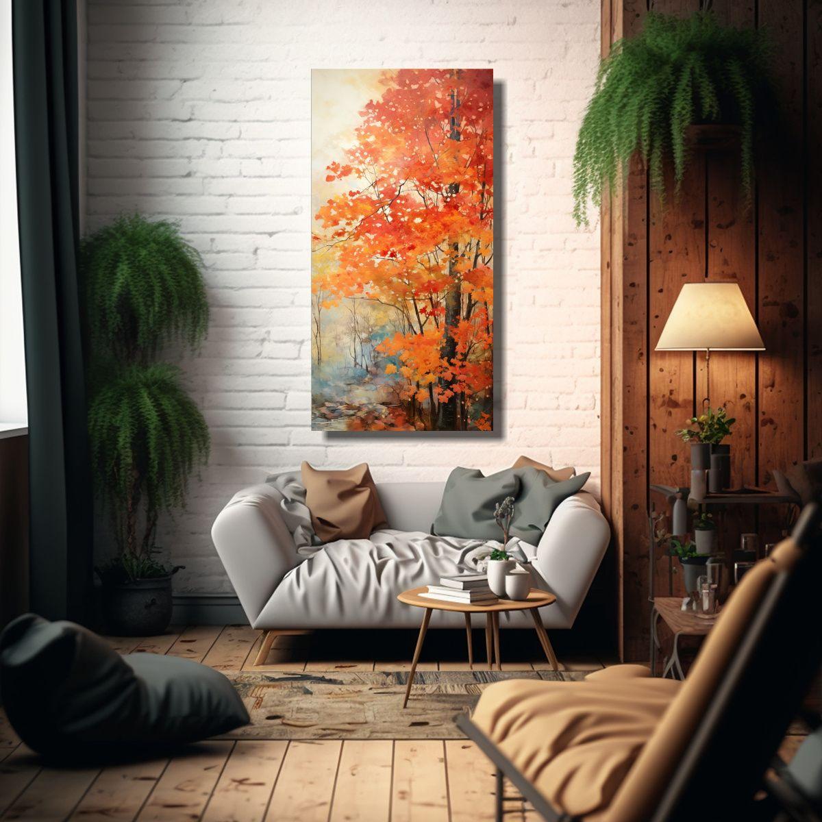 Pintura Abstracta De árboles De Arce En Estilo 60x120cm-2