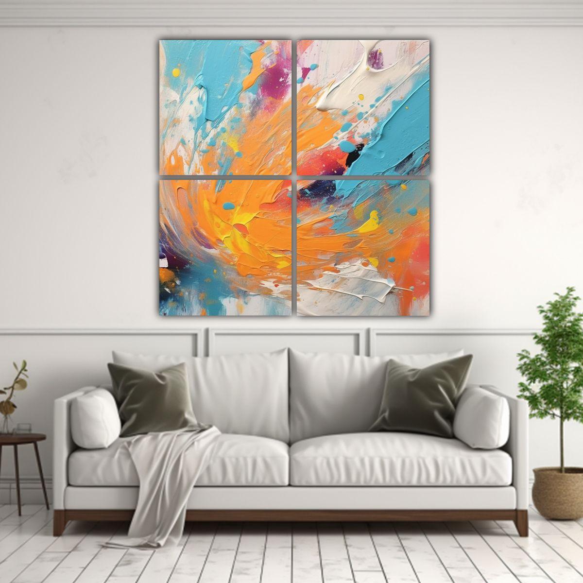 Cuadro Abstracto Pallette Knife Inspiración 160x160 Cm-2