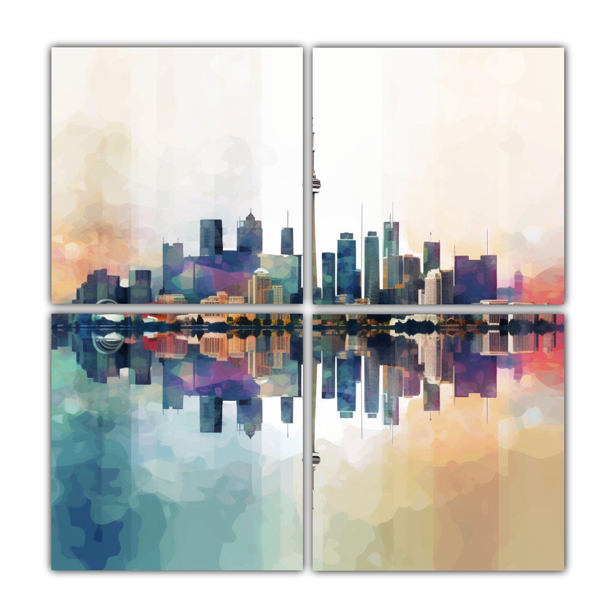 Lienzo Inspirador Modernidad: Skyline De Toronto 40x40 Cm-0