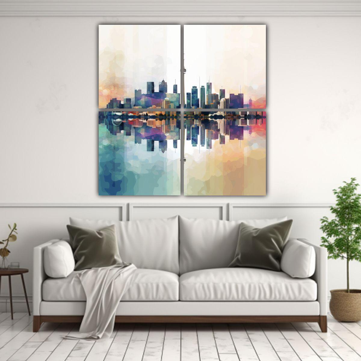 Lienzo Inspirador Modernidad: Skyline De Toronto 40x40 Cm-2
