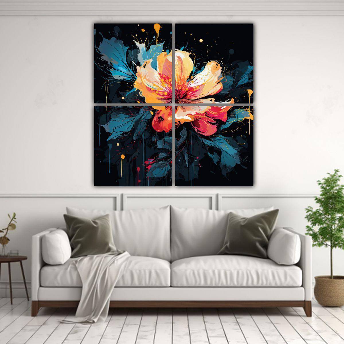 Pinturas Decorativas En Estilo Medio De 4 Telas 60x60 Cm-2